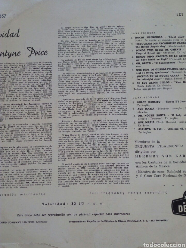 Discos de vinilo: NAVIDAD CON LEONTINE PRICE - Foto 2