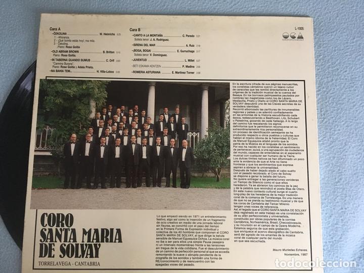 Discos de vinilo: LP CORO SANTA MARIA DE SOLVAY - Foto 2