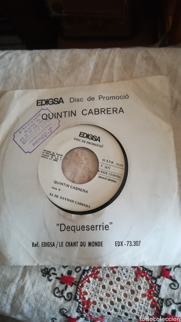 Discos de vinilo: Antiguo vinilo de Quint&iacute;n Cabrera - Foto 1