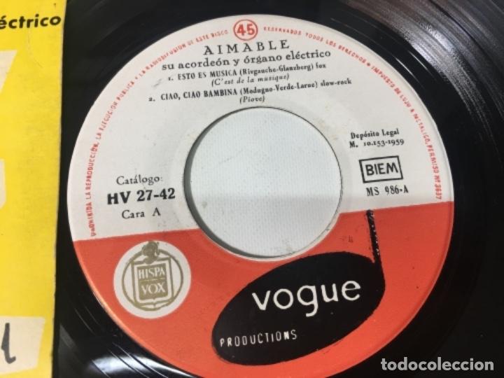 Discos de vinilo: Antiguo single ep original a&ntilde;os 50/60 Aimable - Foto 2
