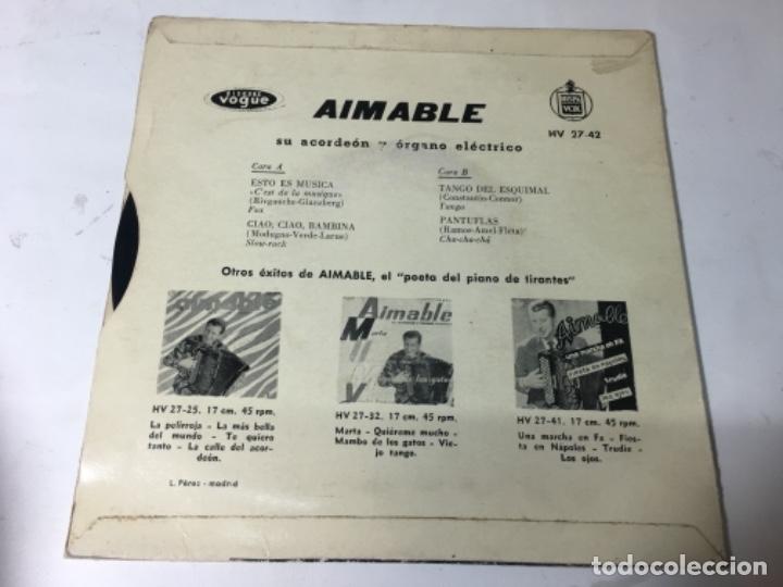 Discos de vinilo: Antiguo single ep original a&ntilde;os 50/60 Aimable - Foto 3