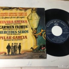 Discos de vinilo: ANTIGUO SINGLE EP ORIGINAL AÑOS 50/60 MERCEDES SEROS PILAR GARCÍA ELVIRA AMAYA CARMEN FLORES