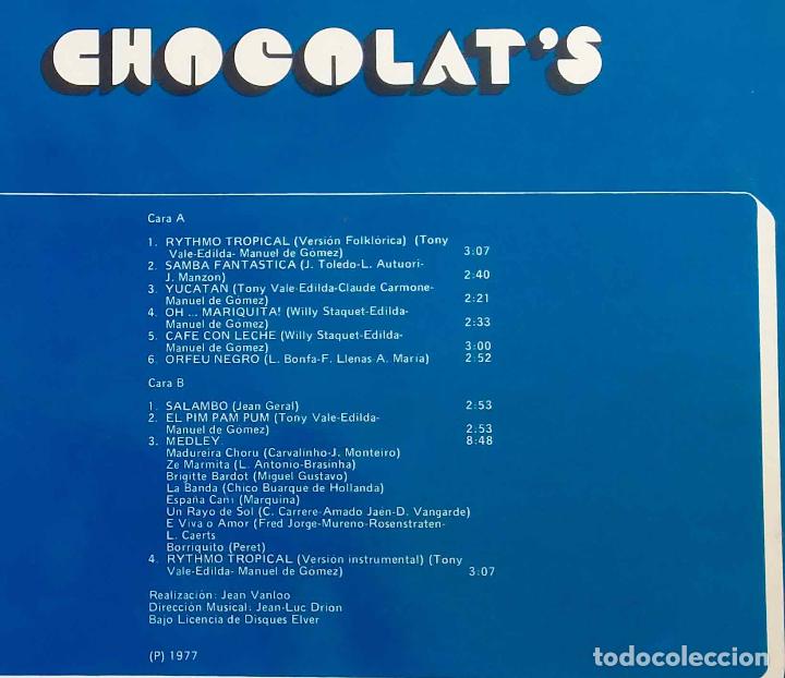 Discos de vinilo: CHOCOLATS, RYTHMO TROPICAL. LP ESPA&Ntilde;A - Foto 2