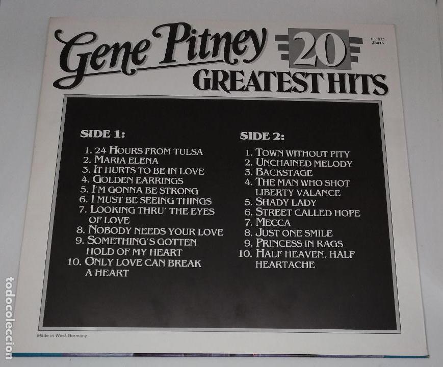 Discos de vinilo: LP - GENE PITNEY - 20 GREATEST HITS - Foto 2