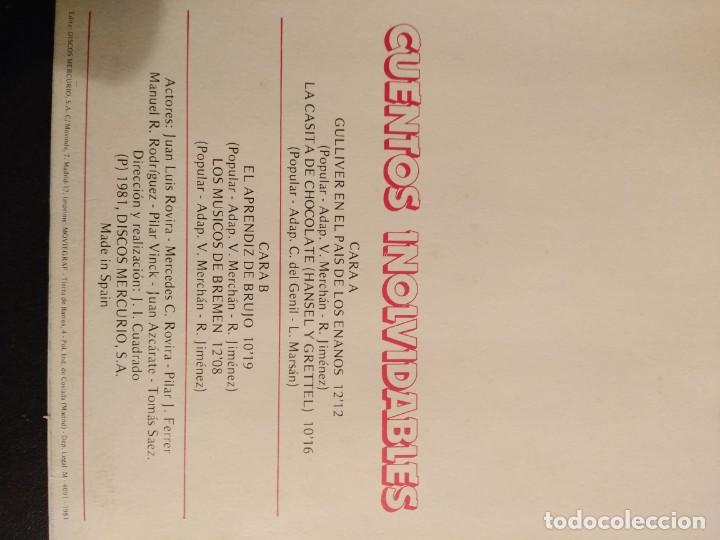 Discos de vinilo: CUENTOS INOLVIDABLES LP VOL5 - Foto 2