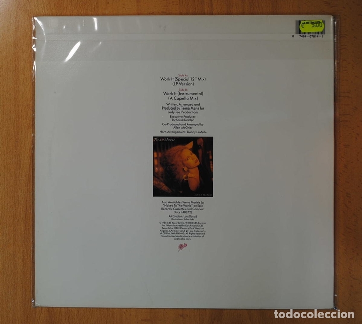 Discos de vinilo: TEENA MARIE - WORK IT - MAXI - Foto 2