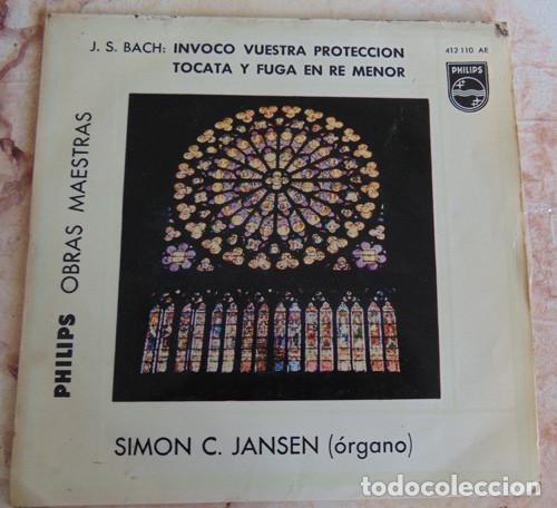 Discos de vinilo: J. S. Bach &ndash; Simon C. Jansen ?&ndash; Invoco Vuestra Protecci&oacute;n - EP PHILIPS - Foto 1