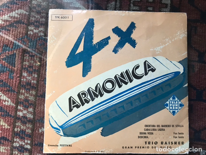 Discos de vinilo: 4 x arm&oacute;nica. Tr&iacute;o Raisner - Foto 1