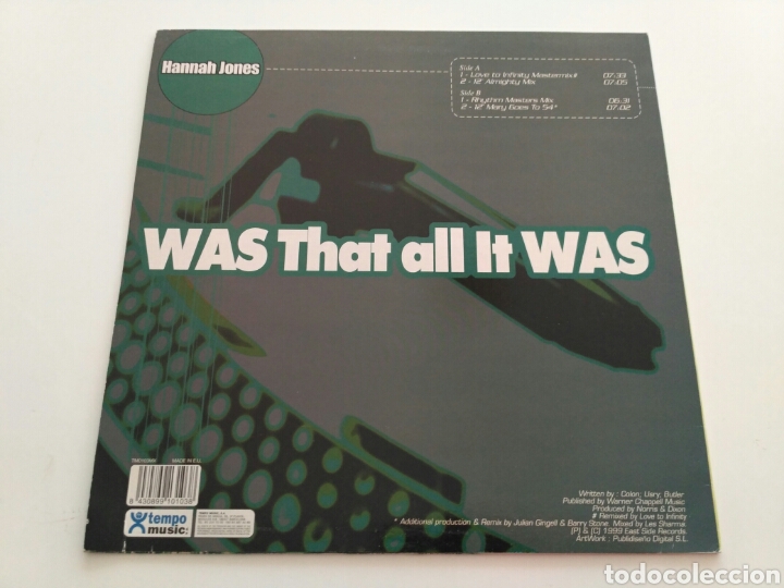 Discos de vinilo: Hannah Jones - Was That All It Was - Foto 2