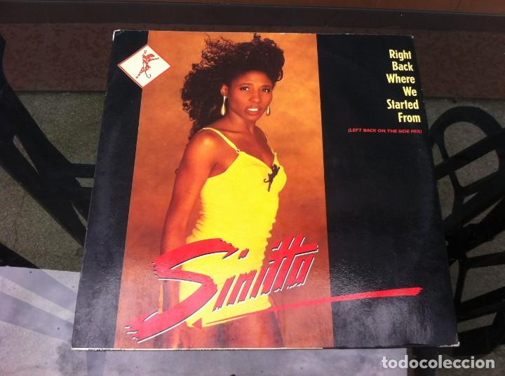 Discos de vinilo: MAXI SINGLE.  SINITTA. RIGHT BACK WHERE WE STARTED FROM. 1989, ESPA&Ntilde;A - Foto 1