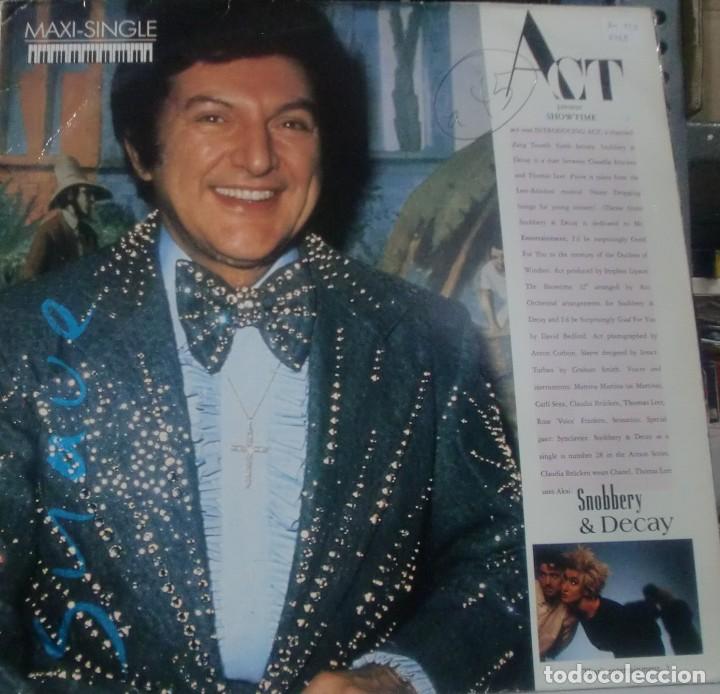 Discos de vinilo: ACT - SNOBBERY AND DECAY MAXI SINGLE SPAIN 1987 - Foto 1