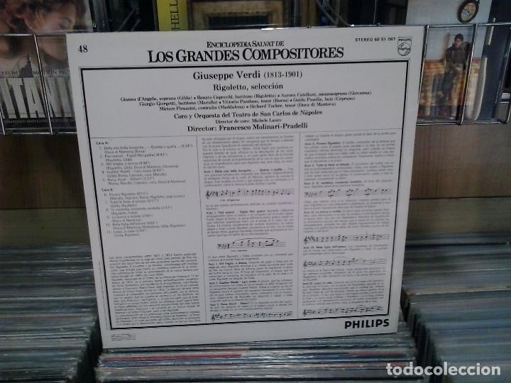 Discos de vinilo: LMV - Giuseppe Verdi. Rigoletto, selecci&oacute;n. LP - Foto 2