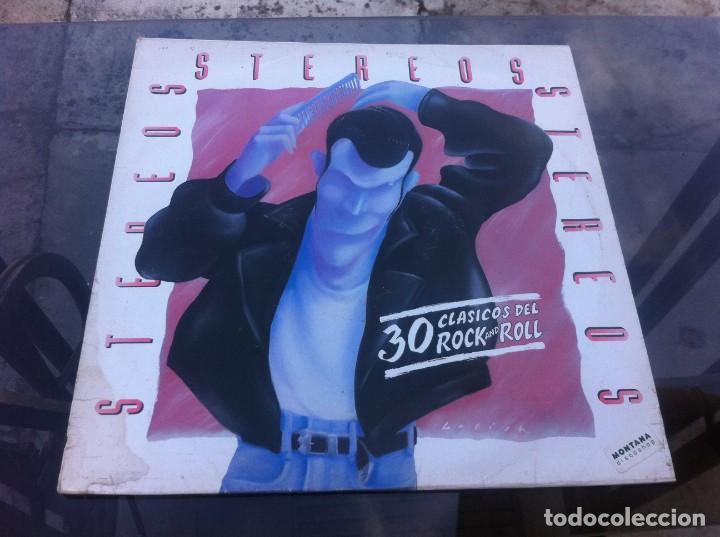 Discos de vinilo: STEREOS. 30 CL&Aacute;SICOS DEL ROCK AND ROLL (LP) 1990, ESPA&Ntilde;A. CON ENCARTE