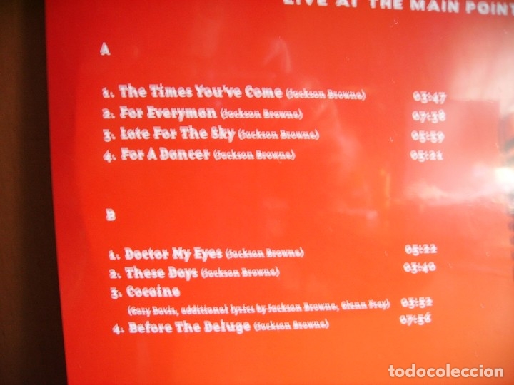 Discos de vinilo: JACKSON BROWNE ---- LIVE AT THE MAIN POINT 1975 - Foto 2