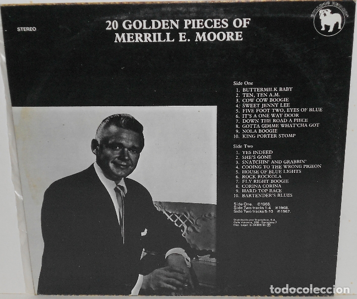 Discos de vinilo: MERRILL E. MOORE - 20 GOLDEN PIECES (ESPA&Ntilde;A-1981) - Foto 2