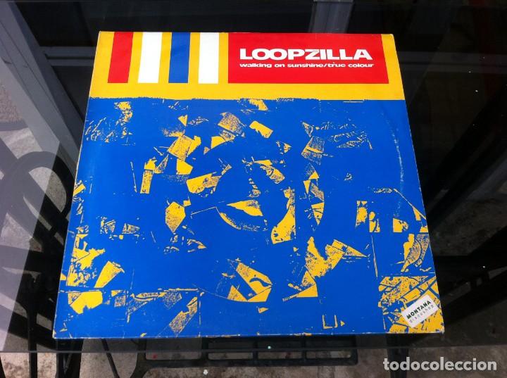 Discos de vinilo: MAXI SINGLE.  LOOPZILLA.  WALKING ON SUNSHINE - TRUE COLOUR. 1990, ENGLAND. - Foto 1