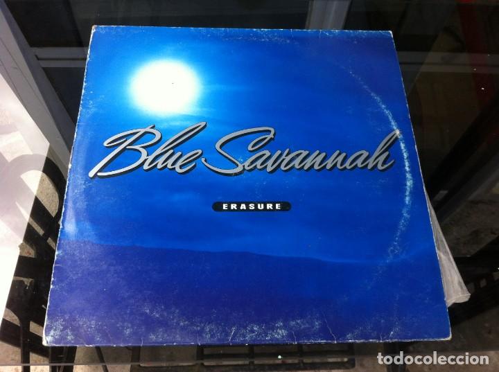 Discos de vinilo: MAXI SINGLE. ERASURE.  BLUE SAVANNAH. 1990, ESPA&Ntilde;A