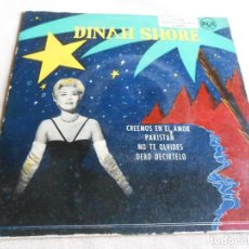 Discos de vinilo: DINAH SHORE, EP, CREEMOS EN EL AMOR + 3, AÑO 1959. Lote 165006378