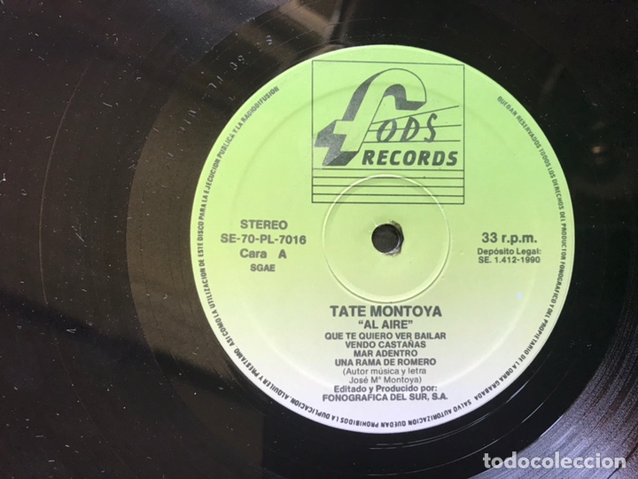 Discos de vinilo: Tate Montoya. Al aire - Foto 4