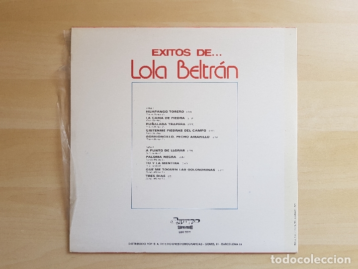 Discos de vinilo: EXITOS DE LOLA BELTRAN - LP VINILO - OLYMPO - 1978 - Foto 2