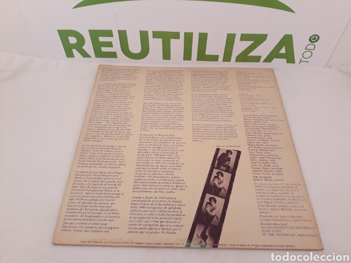 Discos de vinilo: De luna y el sol.Carlos Cano.LP. - Foto 2