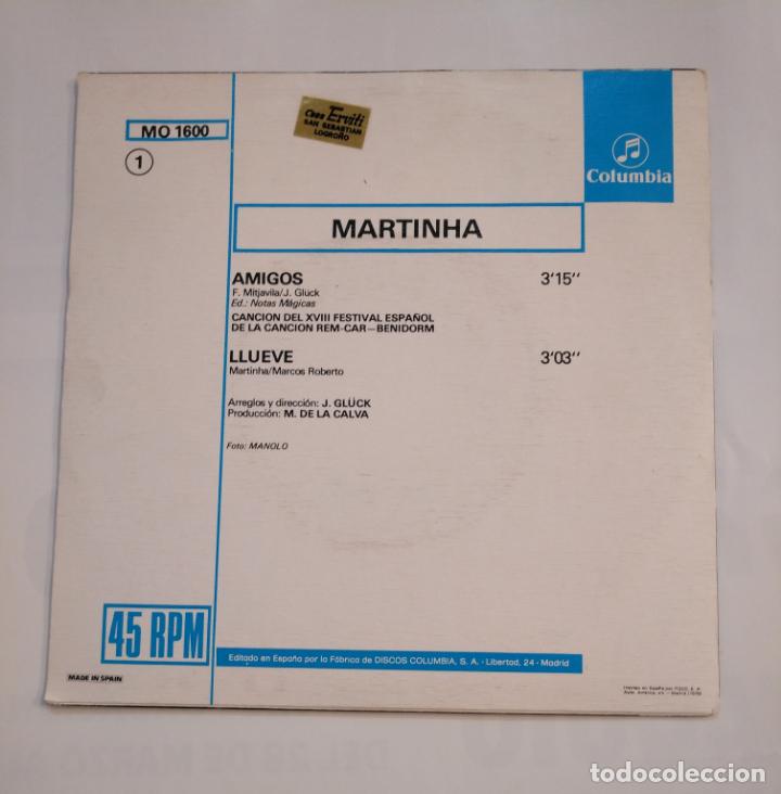 Discos de vinilo: MARTINHA.- AMIGOS + LLUEVE SINGLE. TDKDS13 - Foto 2