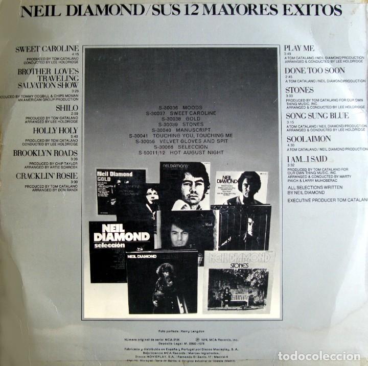 Discos de vinilo: NEIL DIAMOND. Sus mayores &eacute;xitos. - Foto 2