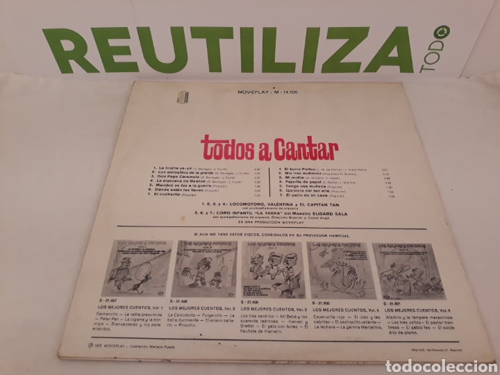Discos de vinilo: Todos a cantar.Coro infantil La Trepa. - Foto 2