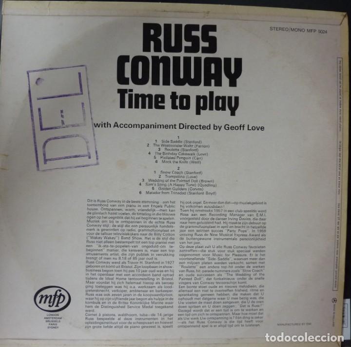 Discos de vinilo: RUSS CONWAY // TIME TO PLAY. - Foto 2