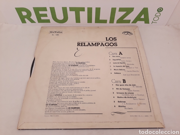 Discos de vinilo: Los relampagos.Novola.LP. - Foto 2