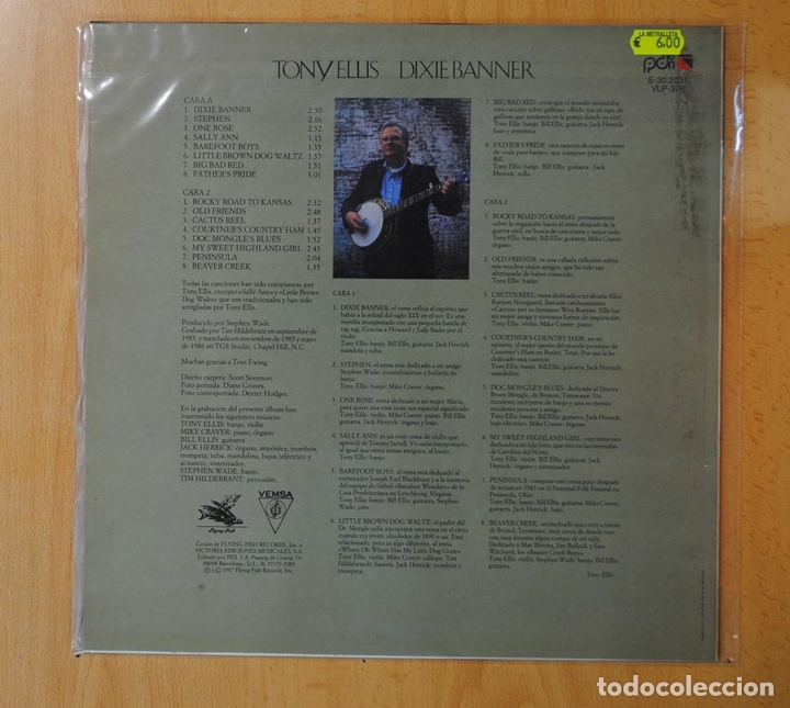 Discos de vinilo: TONY ELLIS - DIXIE BANNER - LP - Foto 2