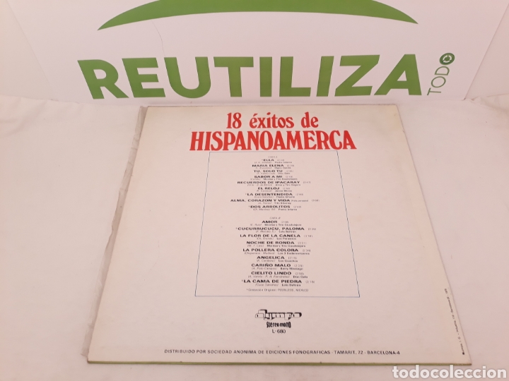 Discos de vinilo: 18 exitos de Hispanoamerica.Canciones de siempre.LP. - Foto 2