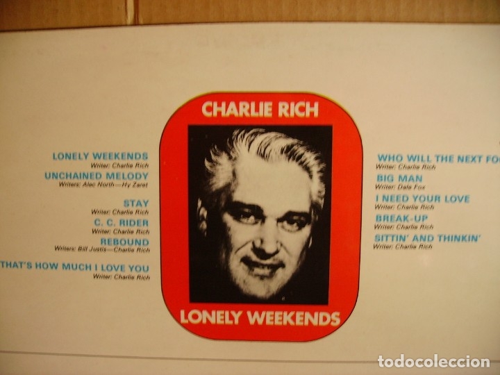 Discos de vinilo: CHARLIE RICH ---- LONELY WEEKEND - Foto 2