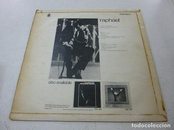Discos de vinilo: RAPHAEL - MI VIDA - LP -HISPAXOX - EDICION INGLESA - HXLS 111 - CC - Foto 2