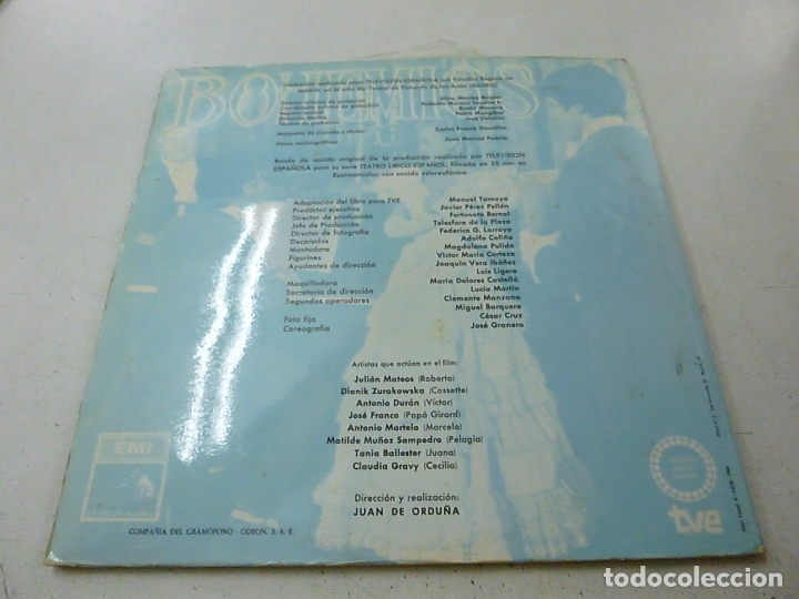 Discos de vinilo: BOHEMIOS-JUAN DE ORDU&Ntilde;A -LP -N - Foto 2