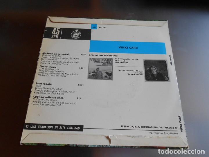 Discos de vinilo: VIKKI CARR, EP, MA&Ntilde;ANA DE CARNAVAL + 3, A&Ntilde;O 1968 - Foto 2
