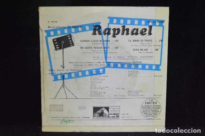Discos de vinilo: RAPHAEL - CUANDO LLEGA MI AMOR + 3 - EP - Foto 2