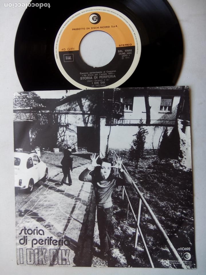 Dischi in vinile: I DIK DIK. STORIA DI PERIFERIA. SINGLE RICORDI SRL10692. ITALY 1973. LIBERO. POP. ITALIA.