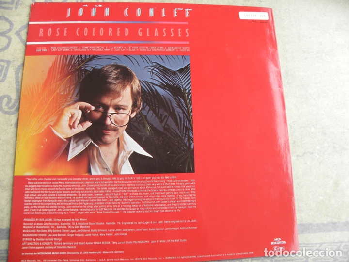 Discos de vinilo: JOHN CONLEE -ROSE COLORED GLASSES -LP 1978 - Foto 2