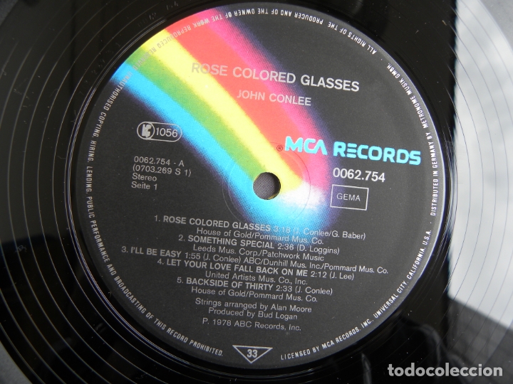 Discos de vinilo: JOHN CONLEE -ROSE COLORED GLASSES -LP 1978 - Foto 4