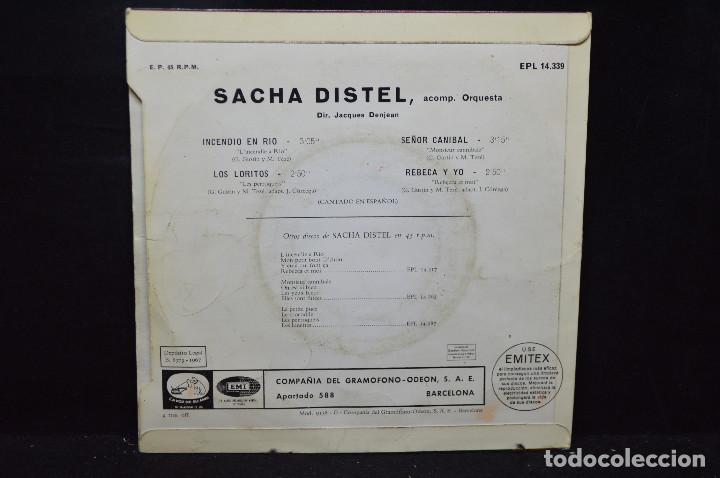 Discos de vinilo: SACHA DISTEL - INCENDIO EN RIO + 3 - EP - Foto 2