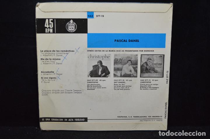 Discos de vinilo: PASCAL DANEL - LA PLAYA DE LOS ROM&Aacute;NTICOS + 3 - EP - Foto 2
