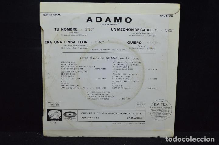 Discos de vinilo: ADAMO -  TU NOMBRE + 3 - EP - Foto 2