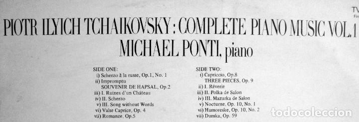 Discos de vinilo: TCHAIKOVSKY. Complete Piano Music, Vol. 1. Michael Ponti. - Foto 2