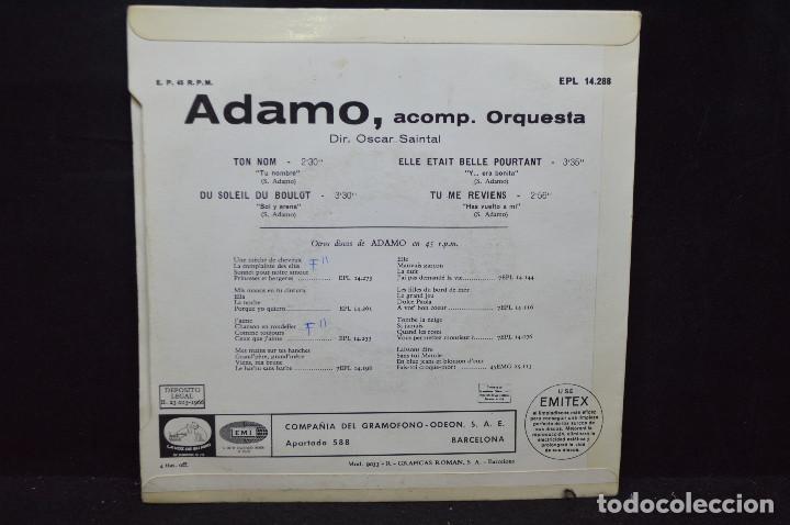 Discos de vinilo: ADAMO - TON NOM + 3 - EP - Foto 2