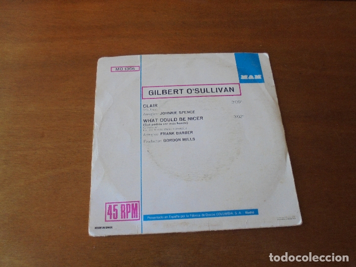 Discos de vinilo: GILBERT OSULLIVAN: CLAIR. WHAT COULD BE NICER. - Foto 4