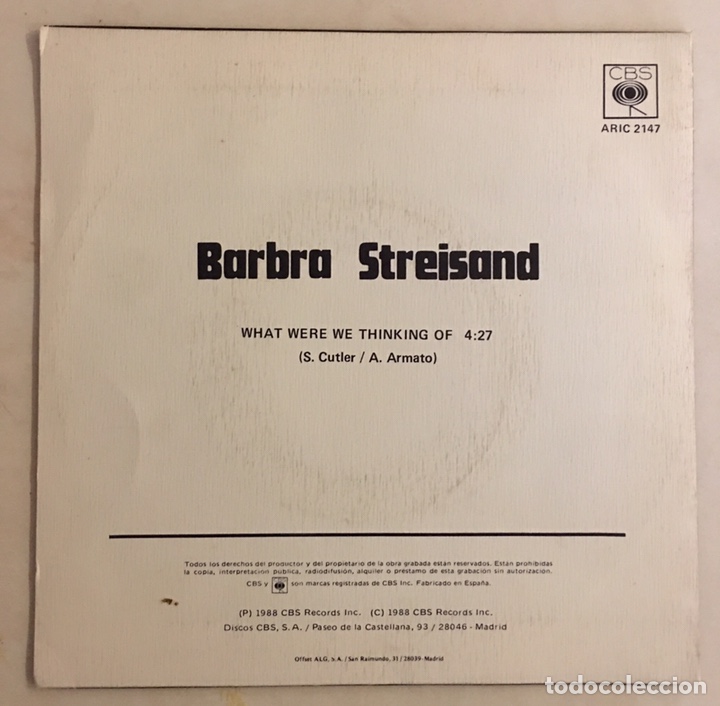 Discos de vinilo: Single Barbara Streisand What were we thinking of - Foto 2