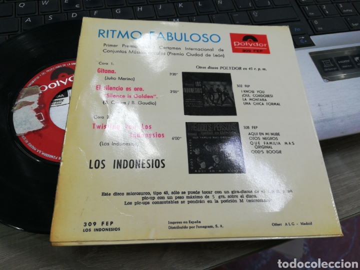 Discos de vinilo: Los Indonesios ep gitana + 3 1966 - Foto 2