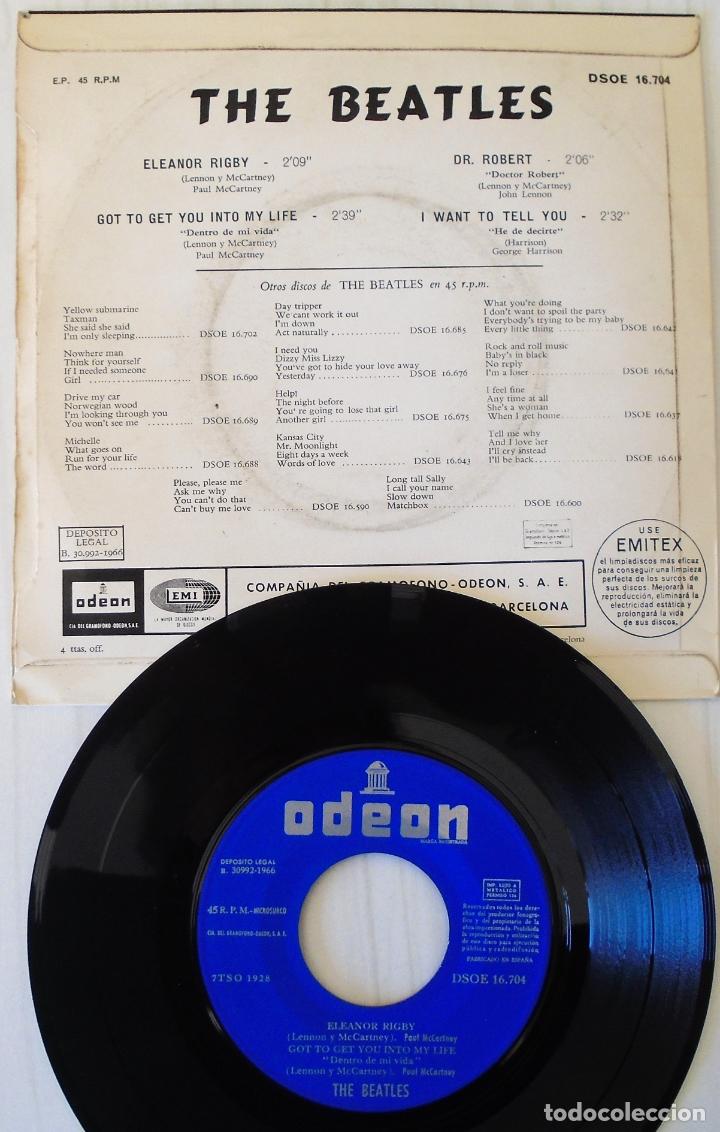 Discos de vinilo: THE BEATLES - ELEANOR RIGBY + 3 TEMAS ODEON - 1966 - Foto 2
