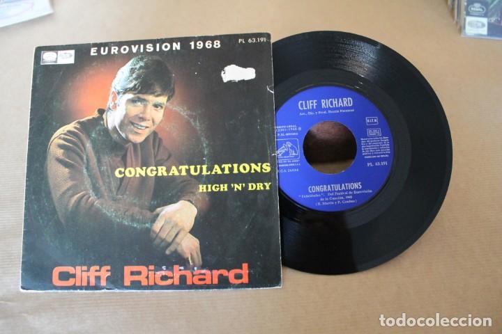 Discos de vinilo: CLIFF RICHARD CONGRATULATIONS EUROVISION 1968 SINGLE - Foto 1